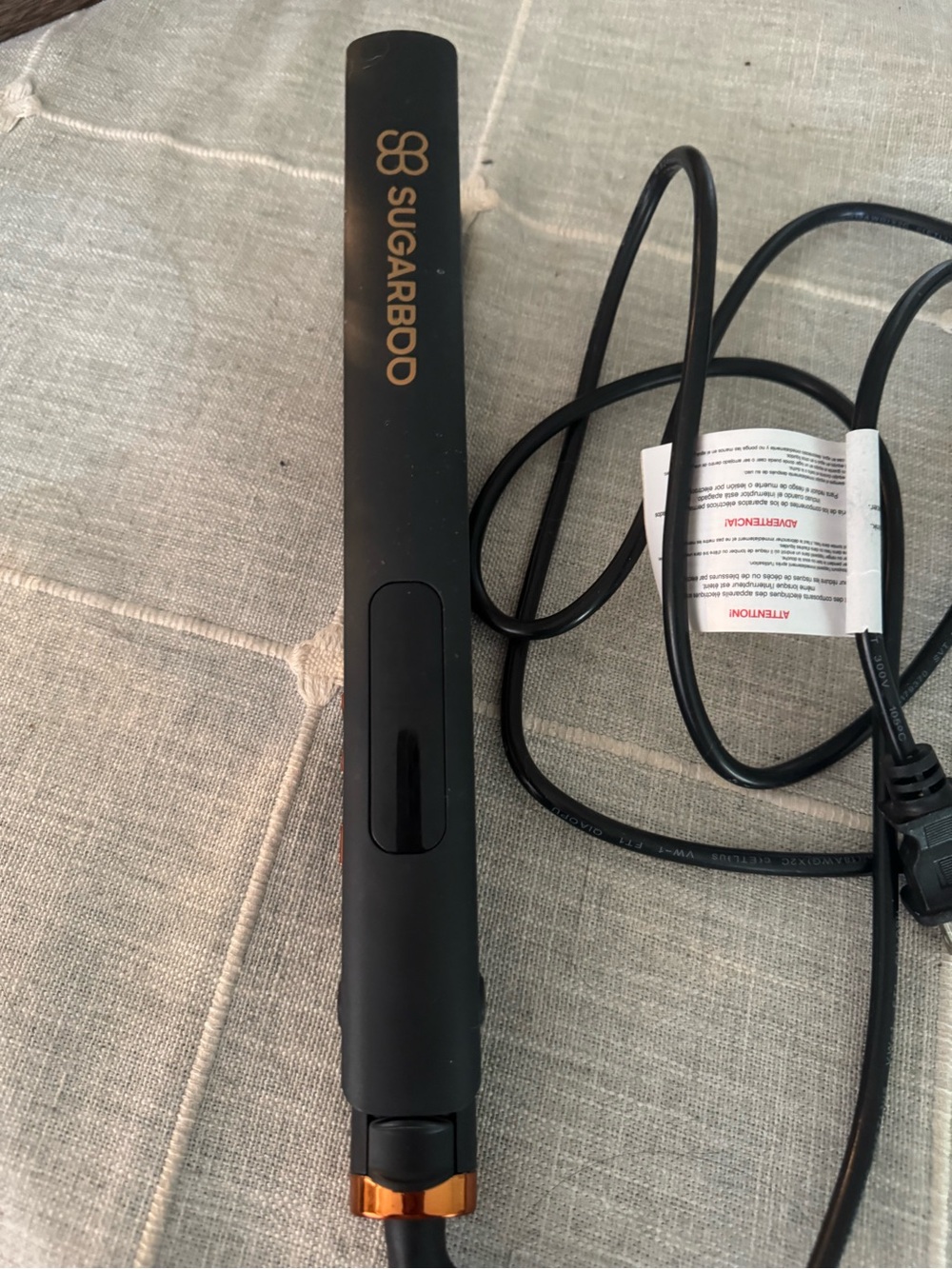 SUGAR BOD Straightening Hair Flat Iron - Black with Gold Accent